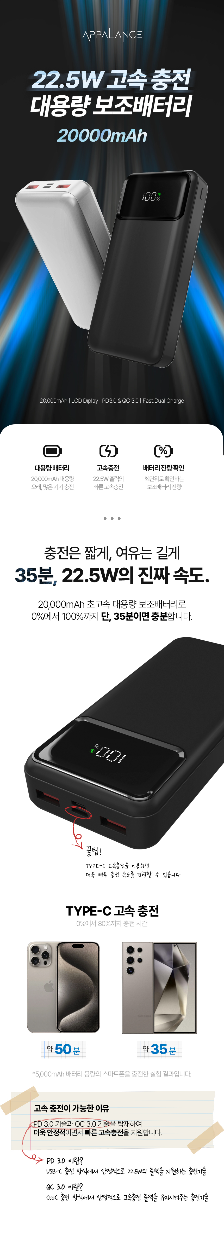 20000mAh 보조배터리인데 생수보다 가볍습니다 상세 이미지 3